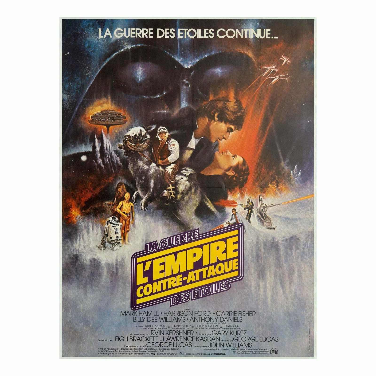 The Empire Strikes Back 1980 French Grande Film Movie Poster, Roger Kastel