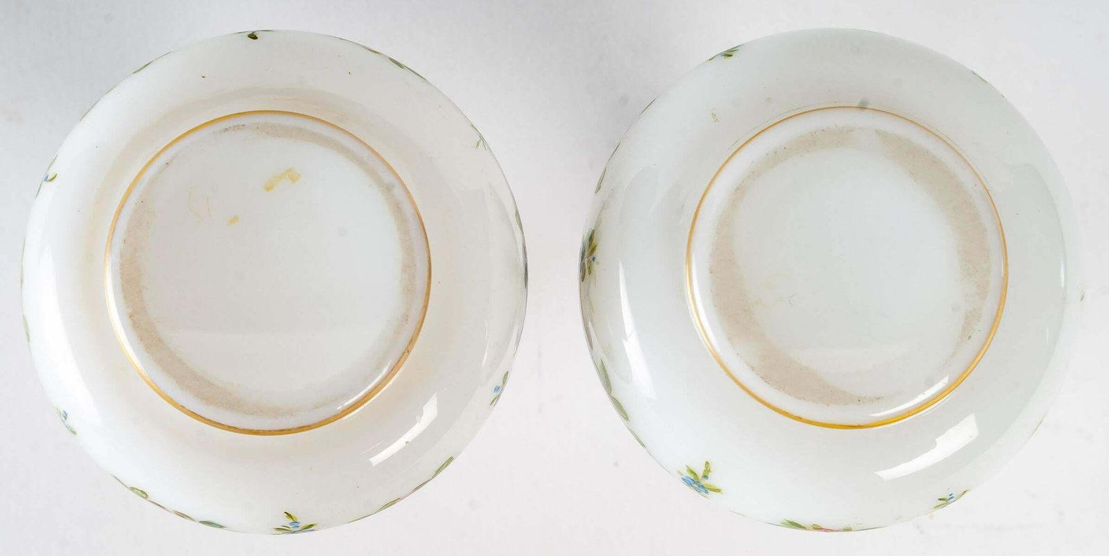 Pair Of Bottles In Painted And Gilded Opaline, Napoleon III Period photo for sale