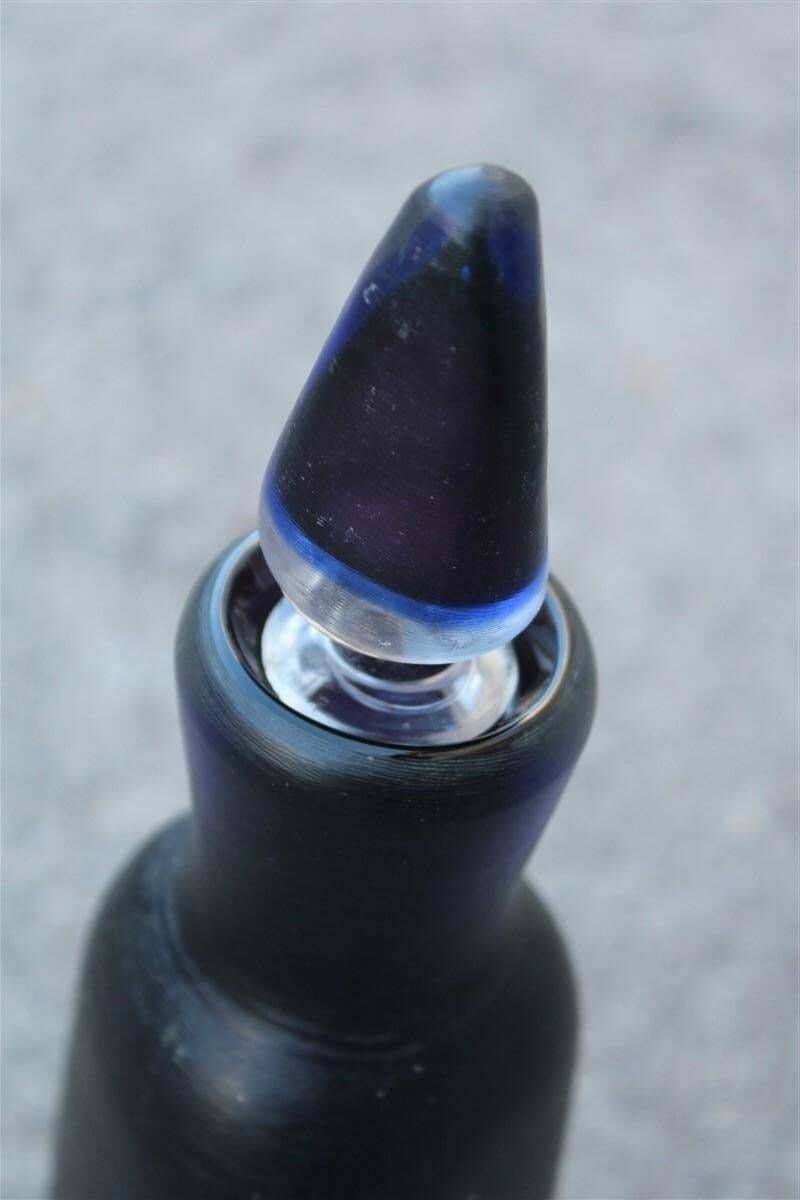 Bottle Paolo Venini 1950 Blu Color Murano Art Glass Serie Inciso Made In Italy photo Home Decor