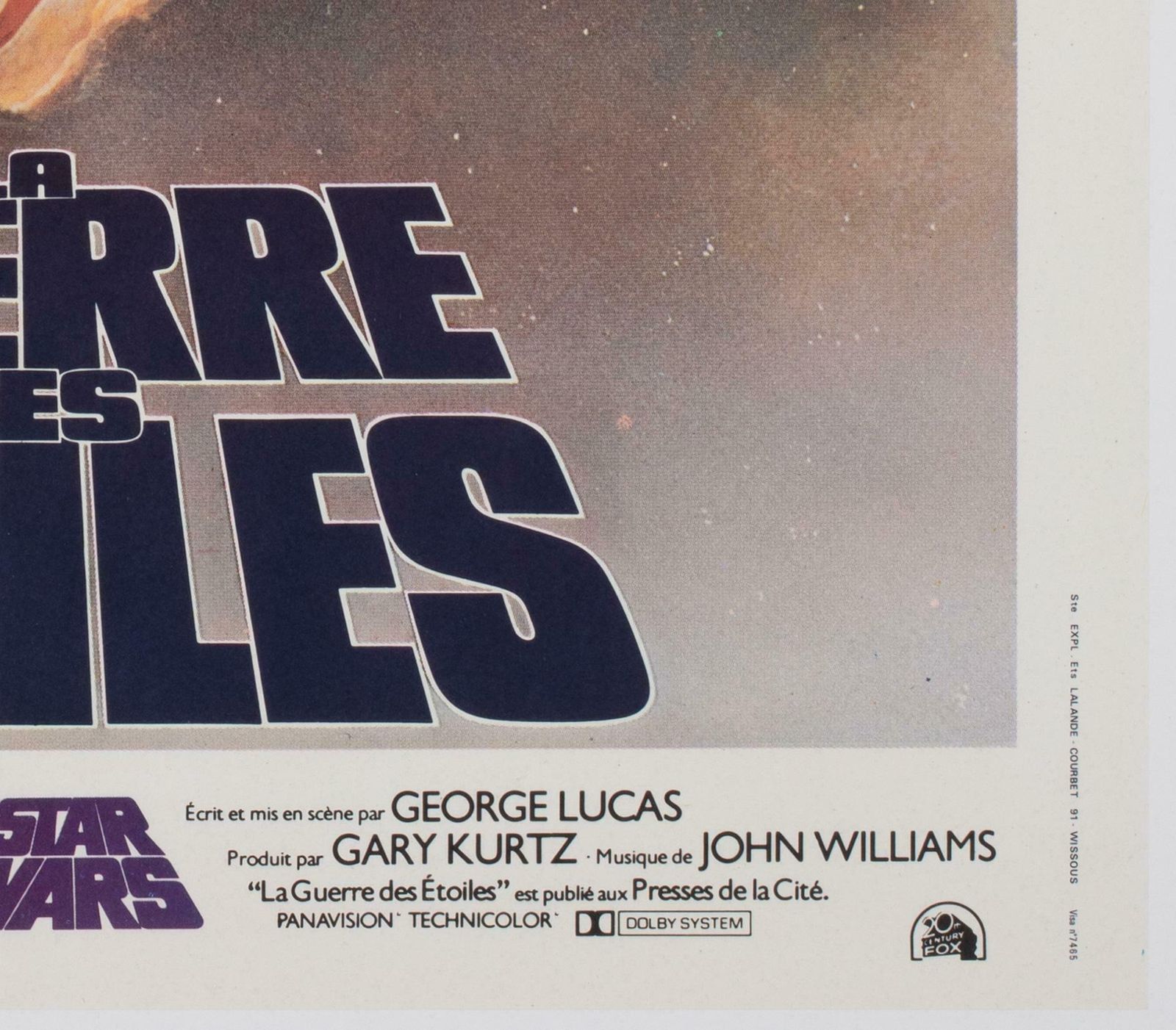 Star Wars 1977 French Moyenne Film Movie Poster, Tom Jung photo vintage