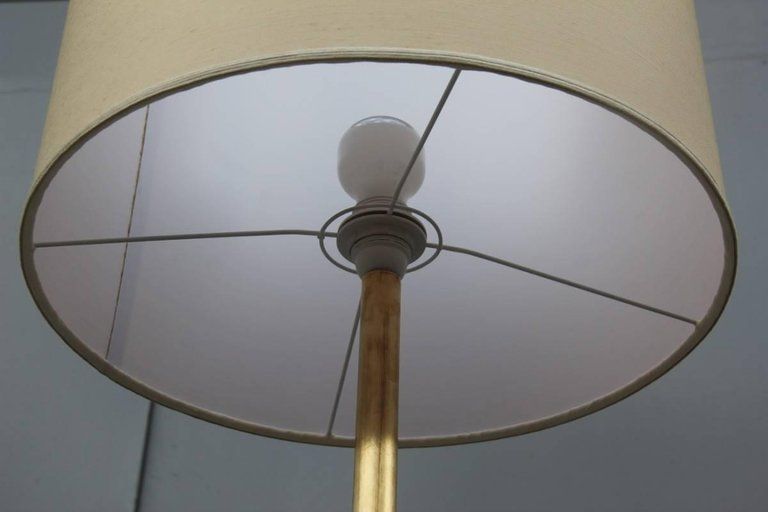 photo vinterior Floor Lamp From The 1940s Engraved Glass And Brass Parts