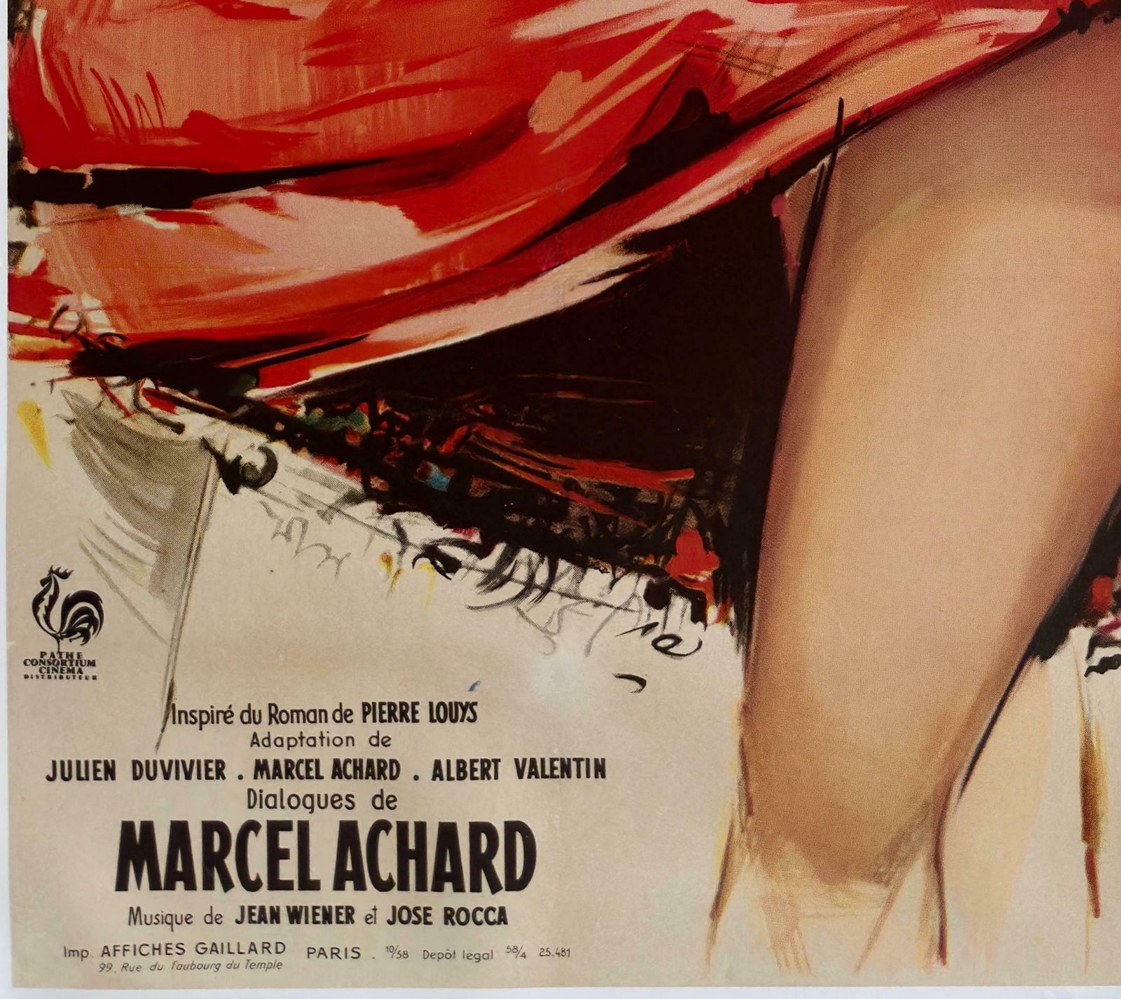 "A Woman Like Satan" 1959 French Grande Film Movie Poster, Yves Thos photo Art