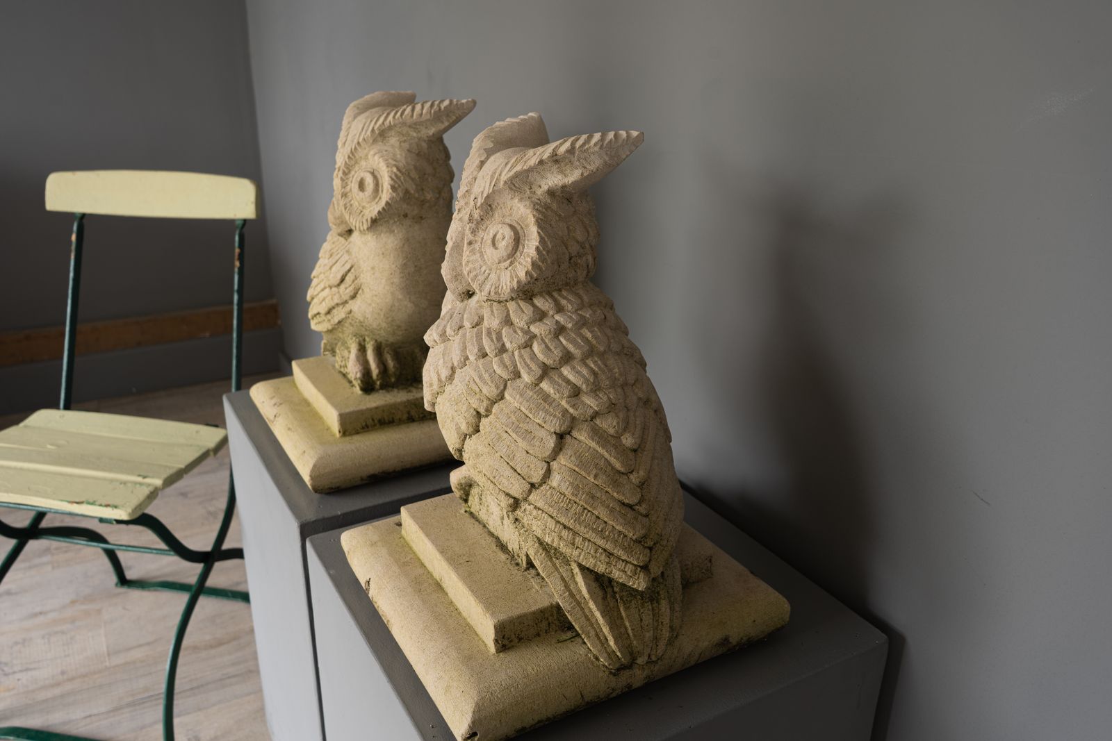 Pair Of Portland Stone Garden Owl Statues photo 3600.0