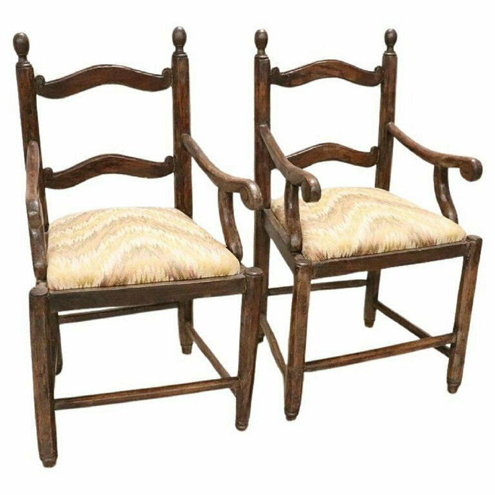 Armchairs In Walnut, 18th Century, Set Of 2