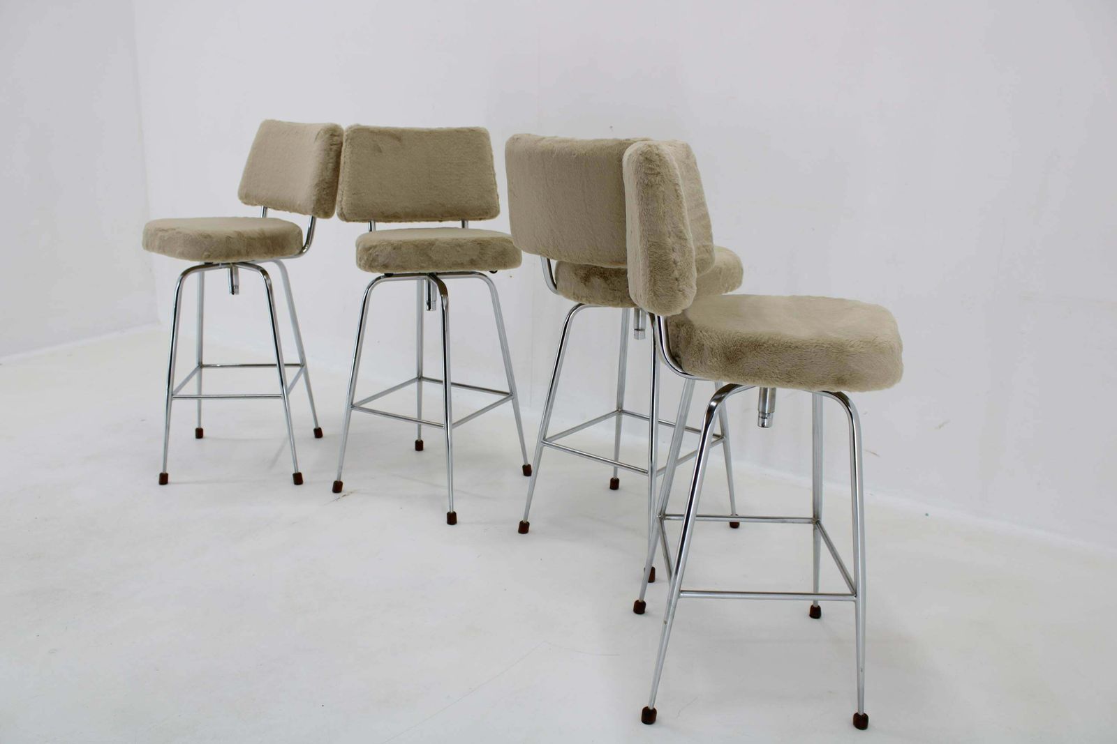 1960s Set Of Four Restored Bar Chairs, Czechoslovakia photo buy