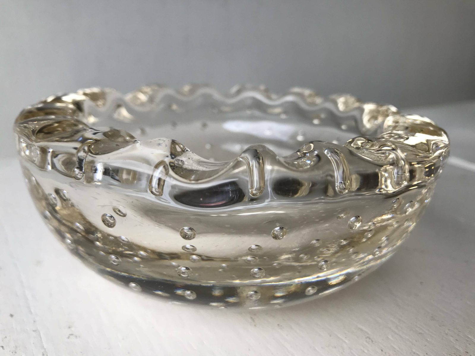 Daum Nancy France, Bubbled Ashtray Or Empty Pocket, Circa 1930. photo for sale