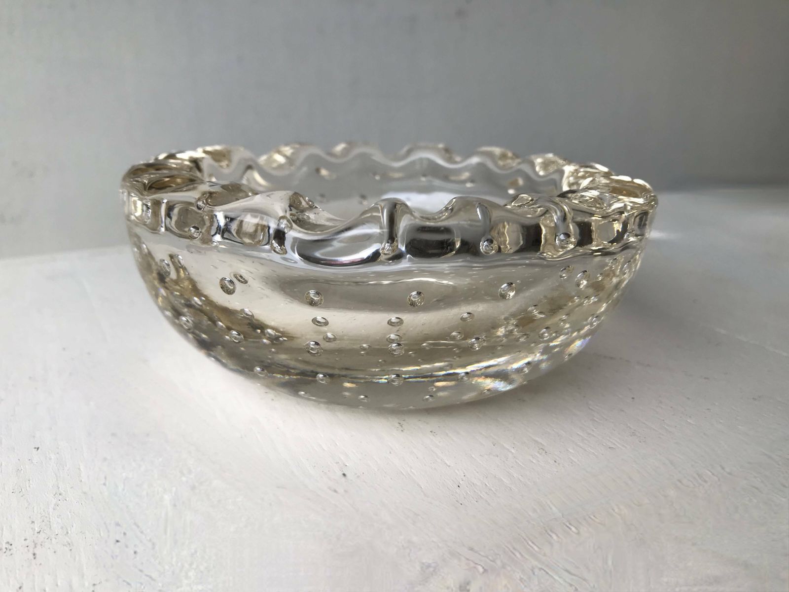 Daum Nancy France, Bubbled Ashtray Or Empty Pocket, Circa 1930. photo Home Decor