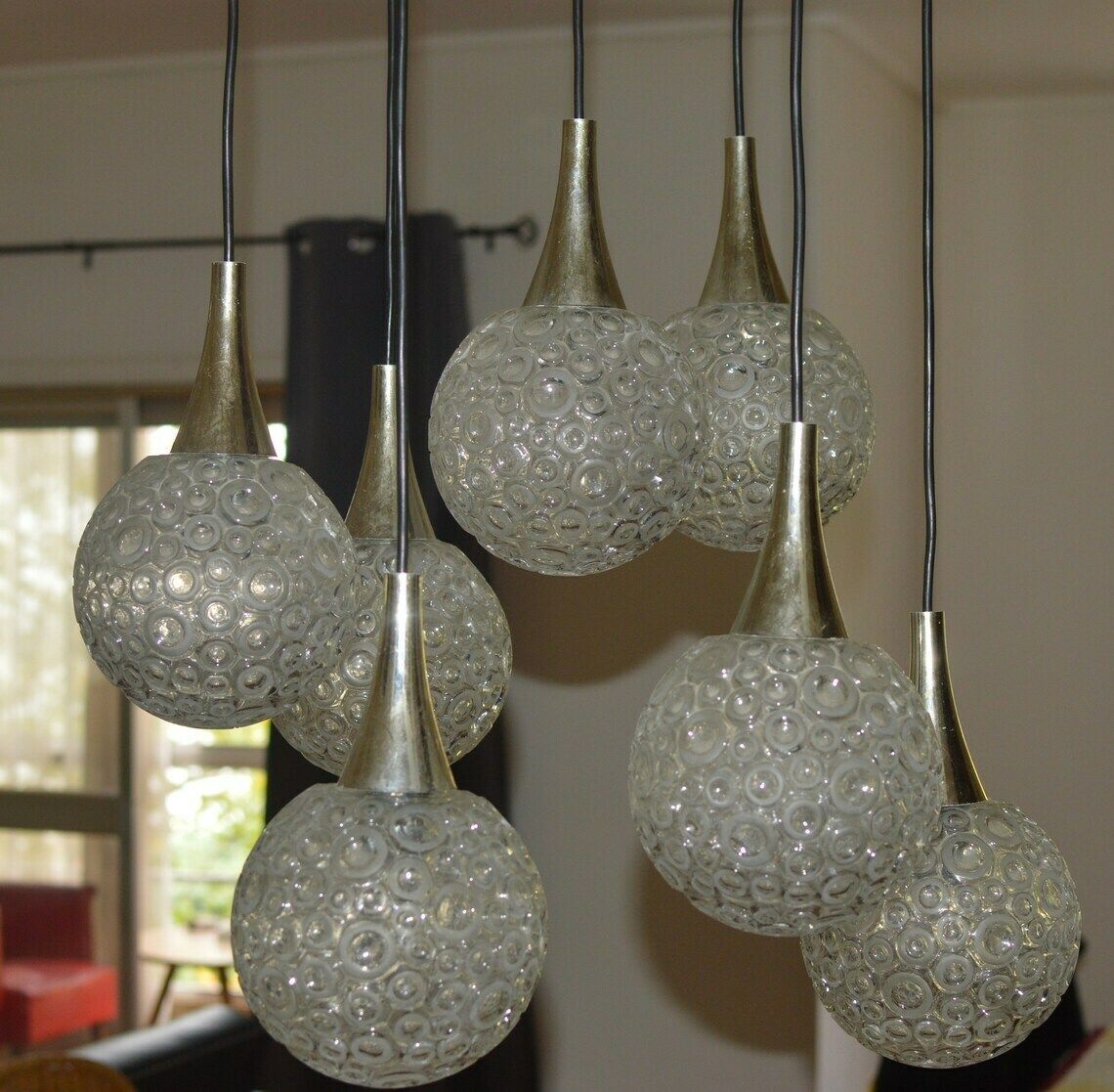 Lamp Mid Century Space Age Cascade Sputnik Chandelier 1970. Original photo furniture
