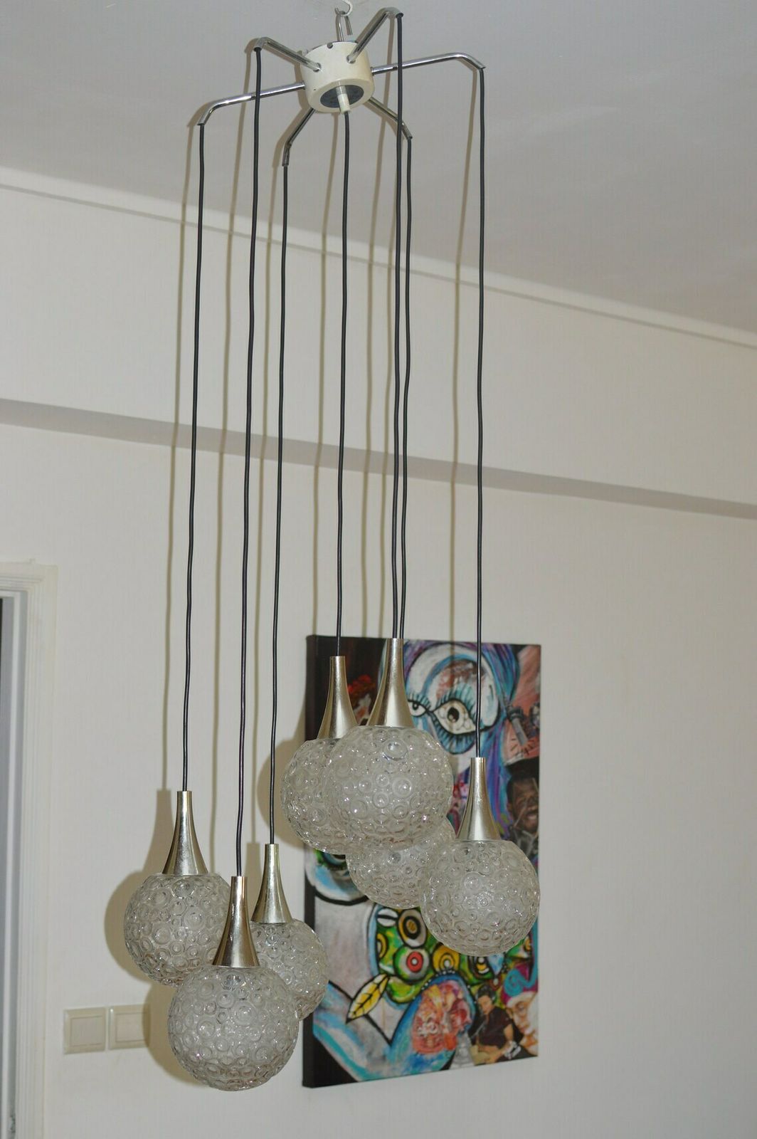 photo furniture Lamp Mid Century Space Age Cascade Sputnik Chandelier 1970. Original