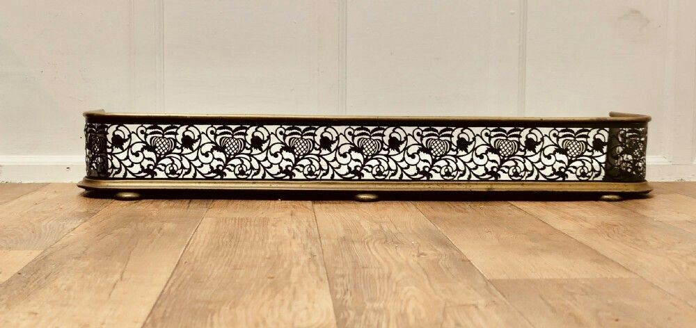 Long Victorian Pierced Iron And Brass Fender photo furniture