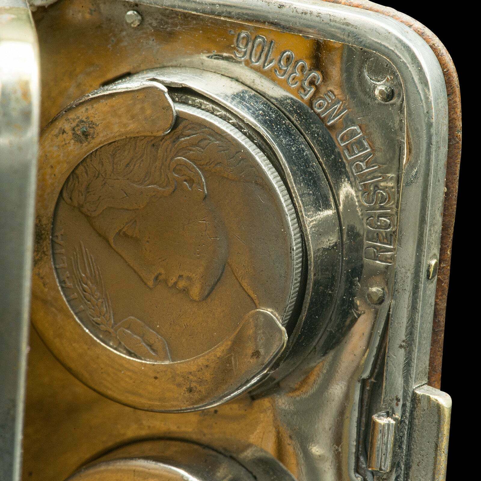 photo furniture Antique Gentleman's Money Clip, German, Leather, Pocket Coin Holder, Edwardian