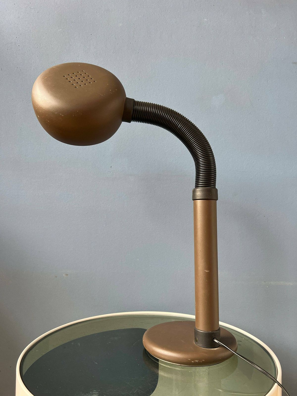 Bruine Space Age Bureaulamp Met Verstelbare Arm photo vinterior