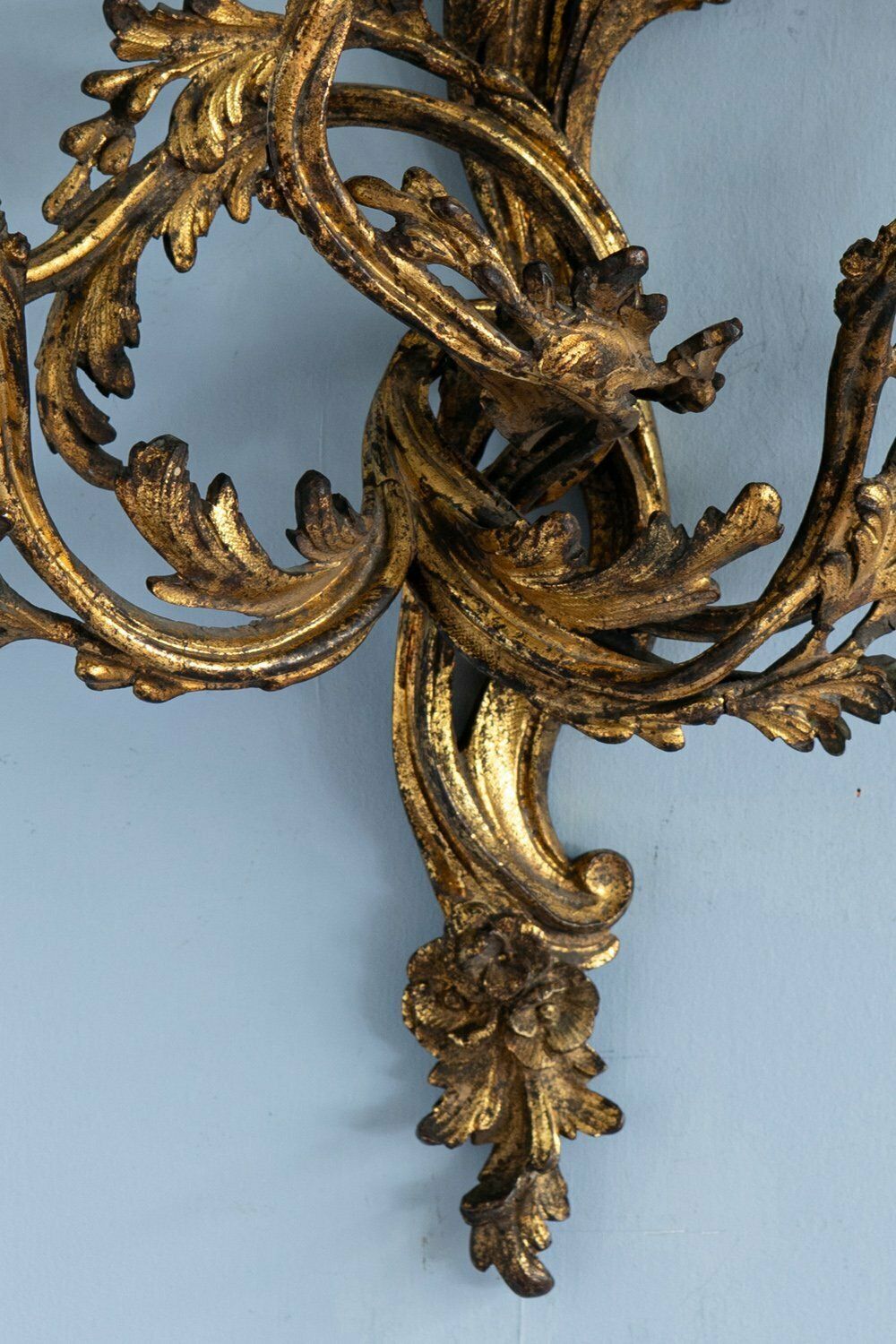 Pair Of French Louis XV Gilt Bronze Sconces, 19th Century photo 1200.0