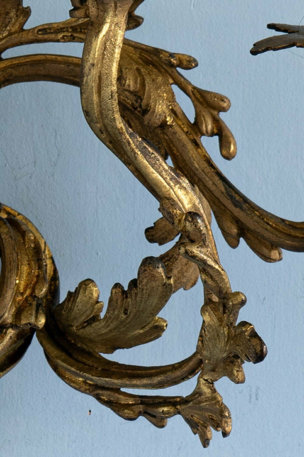 Pair Of French Louis XV Gilt Bronze Sconces, 19th Century photo vintage