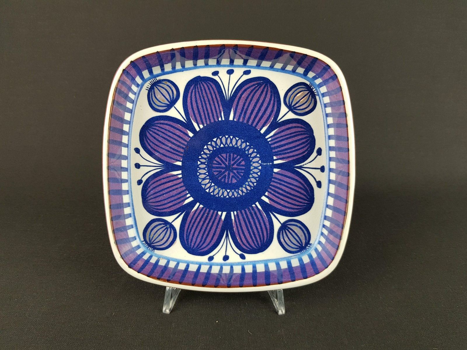 Vintage Royal Copenhagen Purple Bowl From The Fajance Series 167 2883 By Beth Breyen From Denmark 1970s