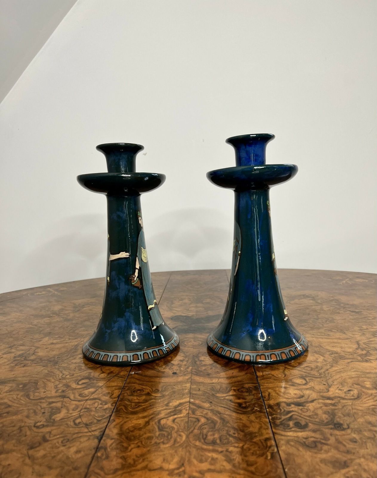 Wonderful Pair Of Antique Decoro England Candlesticks photo vinterior