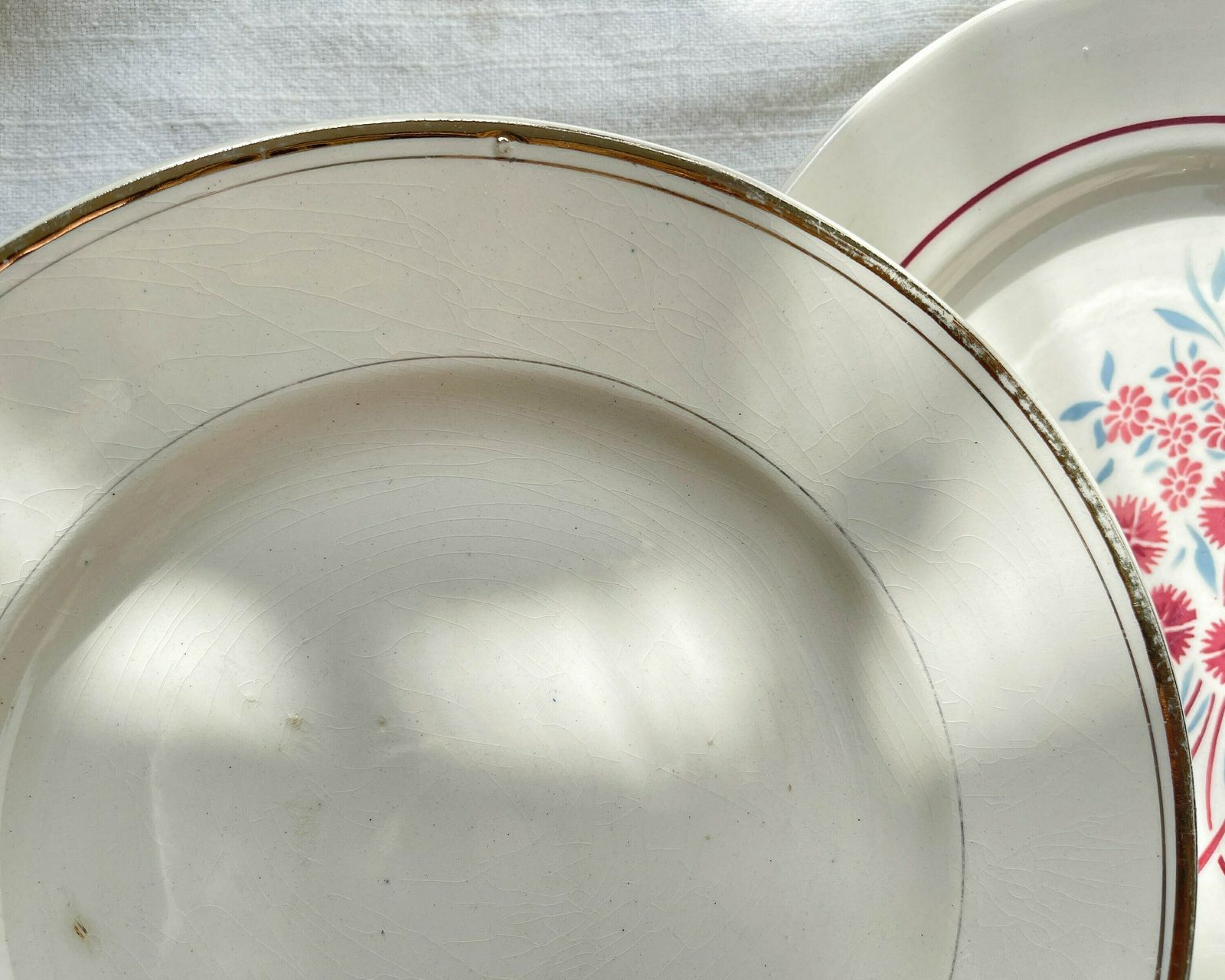 6 Assiettes Vintage Dépareillées Motif Fleuri   Assiettes Vintage Esprit Champêtre   Sarreguemines   Badonvillier   Moulin Des Loups photo vinterior
