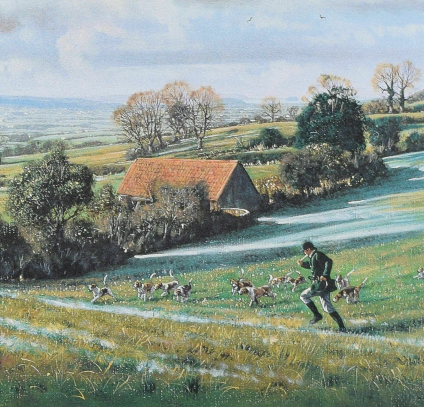 Donald Ayres (B. 1936) The Clifton Foot Beagles On Butcombe Hill photo for sale