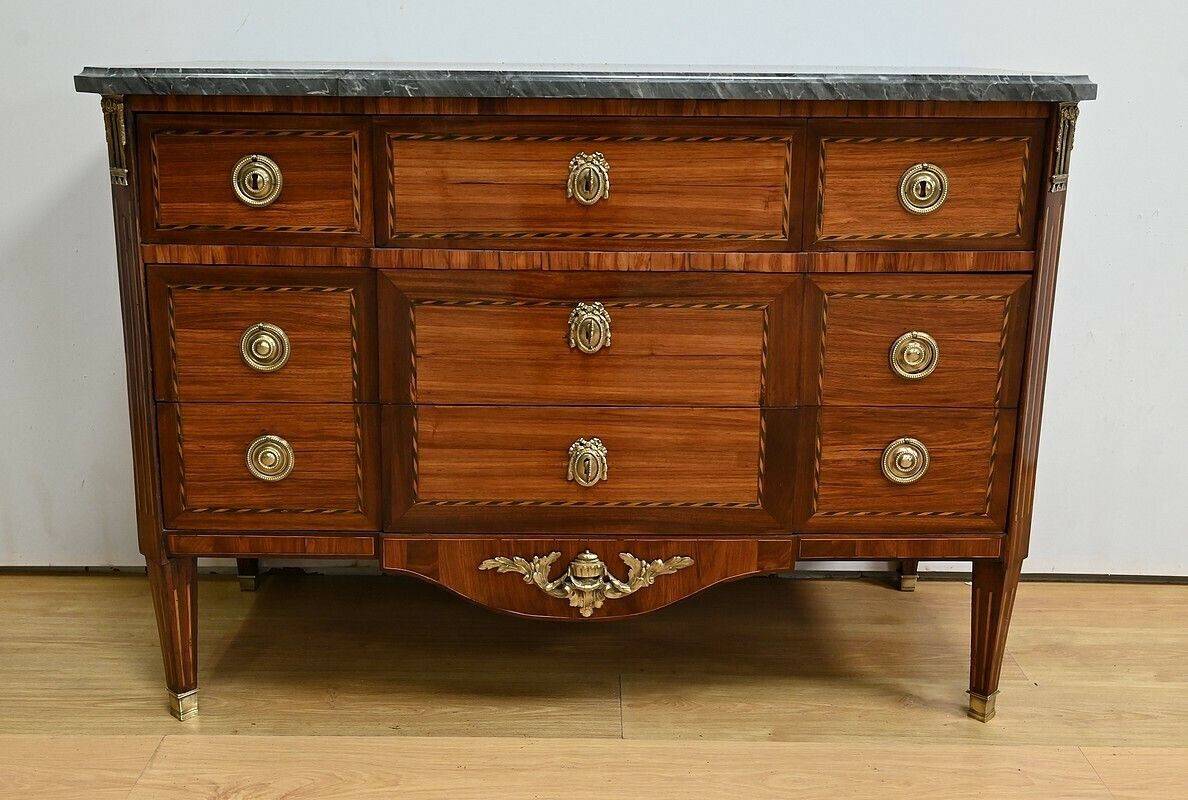Furniture Important Louis XVI – 18th Century Writing Chest Of Drawers photo