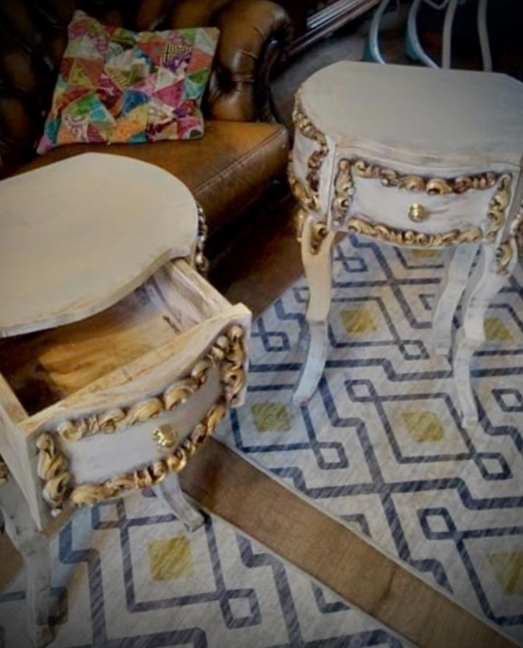 French Chic Solid Wooden Bedside Tables photo furniture