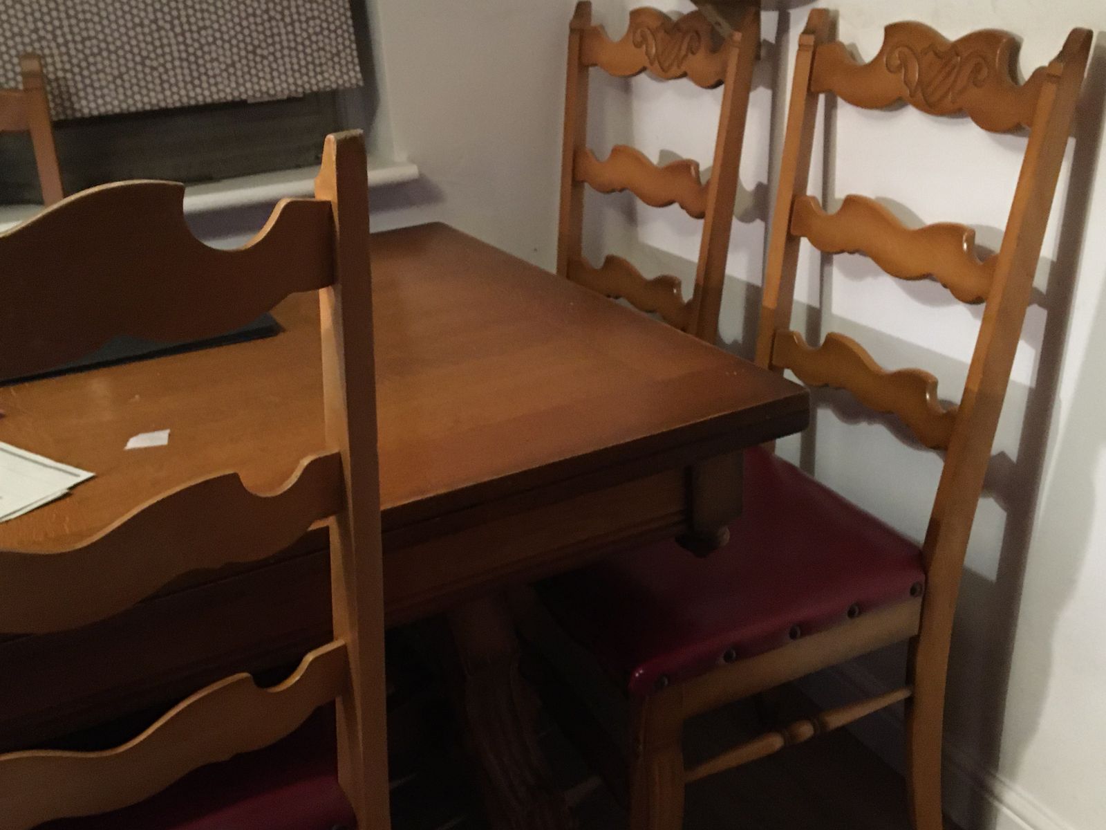 Oak Flemish / German Large Shelved Carved Unit With Matching Oak Carved Refractory Table And 6 Chairs