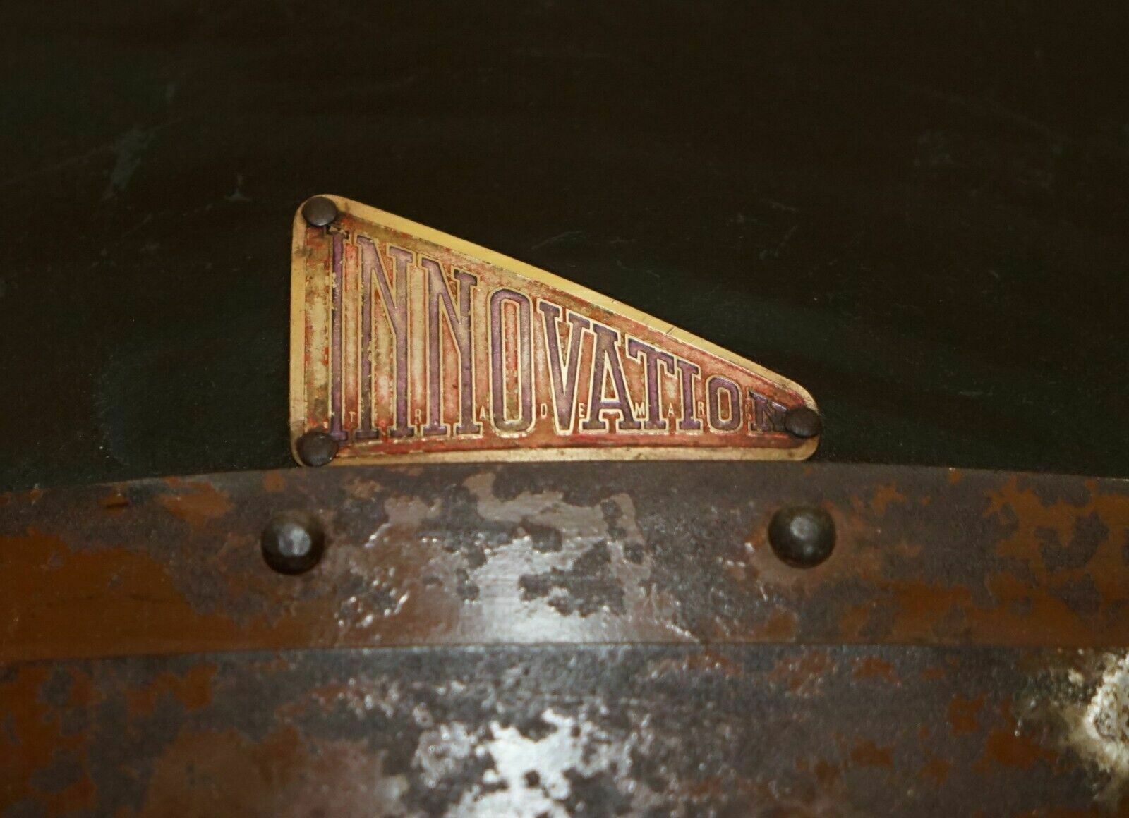 photo vinterior Antique Brown Leather Innovation Company Wardrobe Steamer Trunk Coffee Table