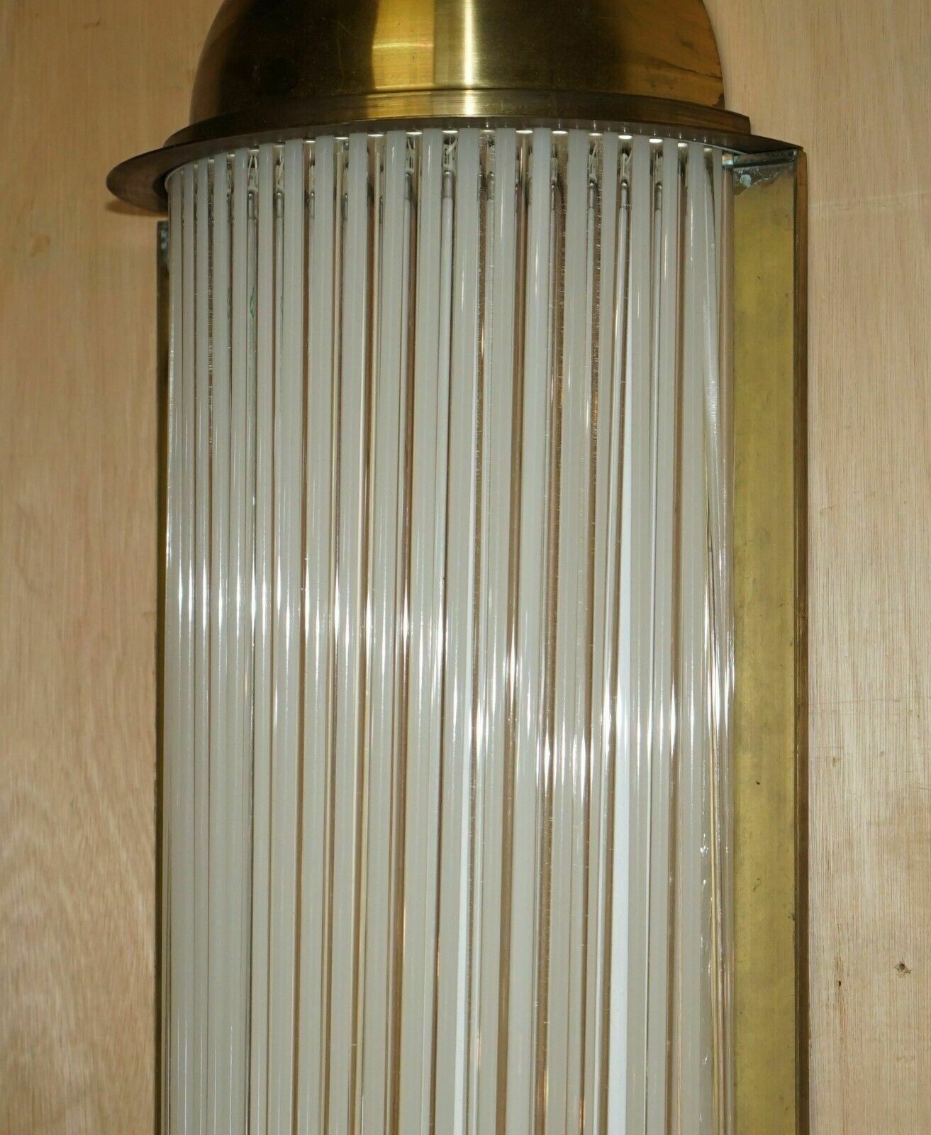 photo buy Pair Of Extra Large Art Deco Style Brass Glass Genet Michon Wall Sconces Lights