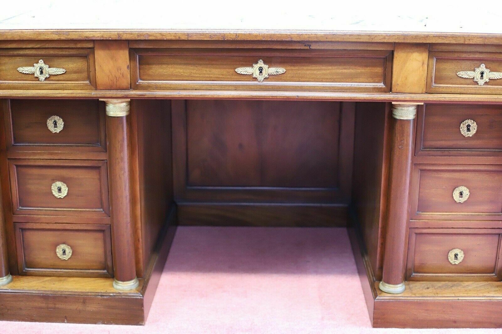 Fine French Empire Style Mahogany Twin Pedestal Desk photo vinterior