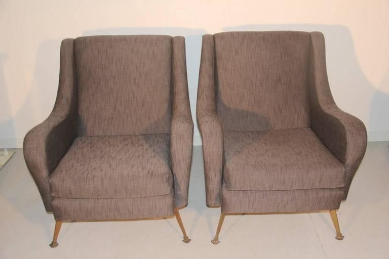 Pair Of Mid Century Italian Design Armchairs Marco Zanuso Style photo furniture