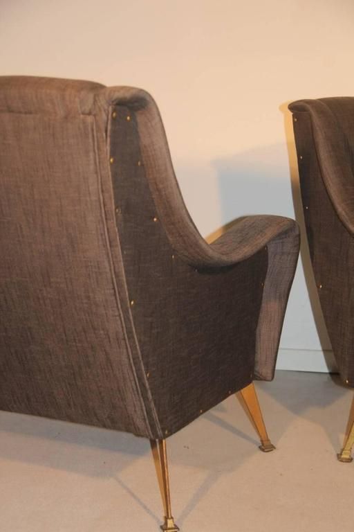 photo for sale Pair Of Mid Century Italian Design Armchairs Marco Zanuso Style