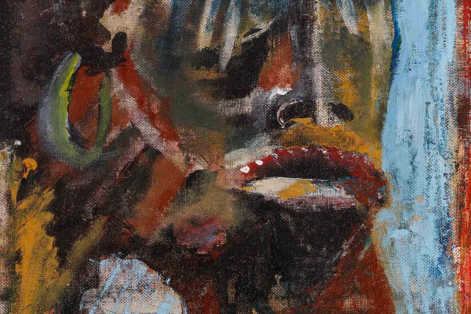 Painting Of An African Mask By Yves Farbos. photo furniture