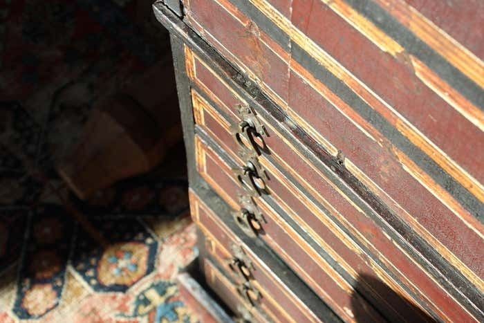 Furniture Late 19th Century Unusual Aesthetic Movement Painted Clerks Desk photo