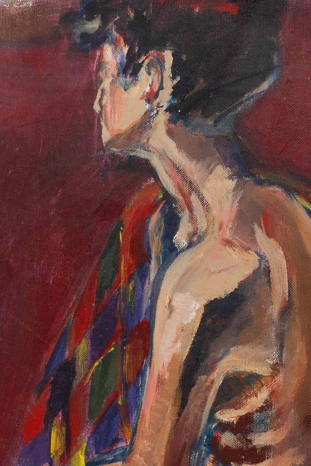 Oil On Canvas, Painting By Evelyne Luez, Xxth Century. photo for sale