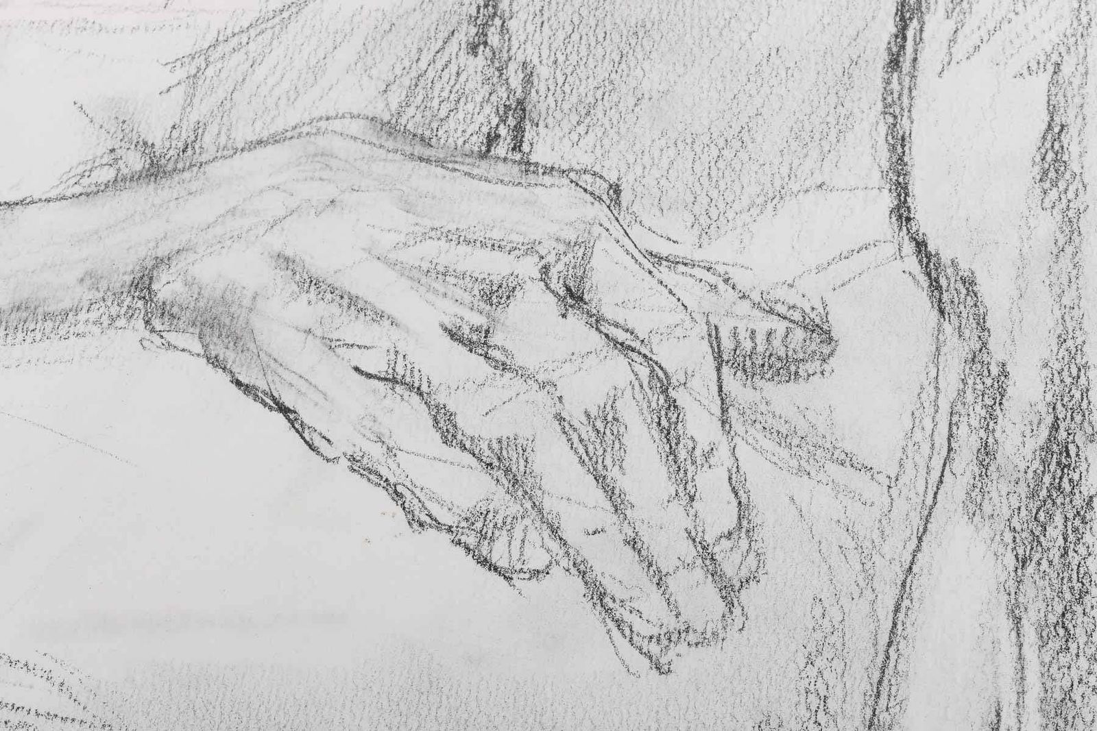 Drawing On Paper, Study Of A Nude Man, 20th Century. photo Art