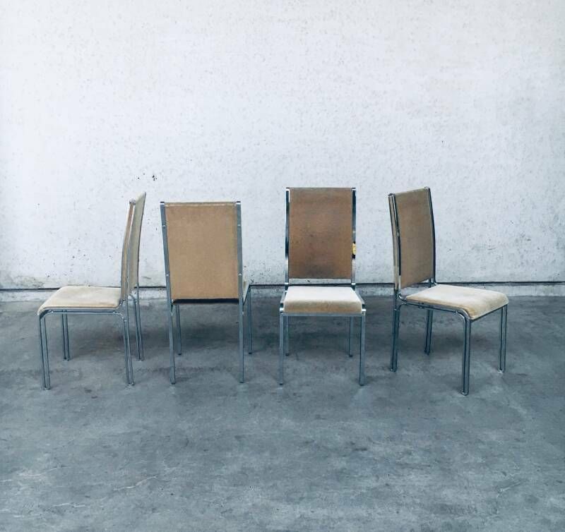 photo vinterior Hollywood Regency Style Dining Chair Set By Romeo Rega, Italy 1970's