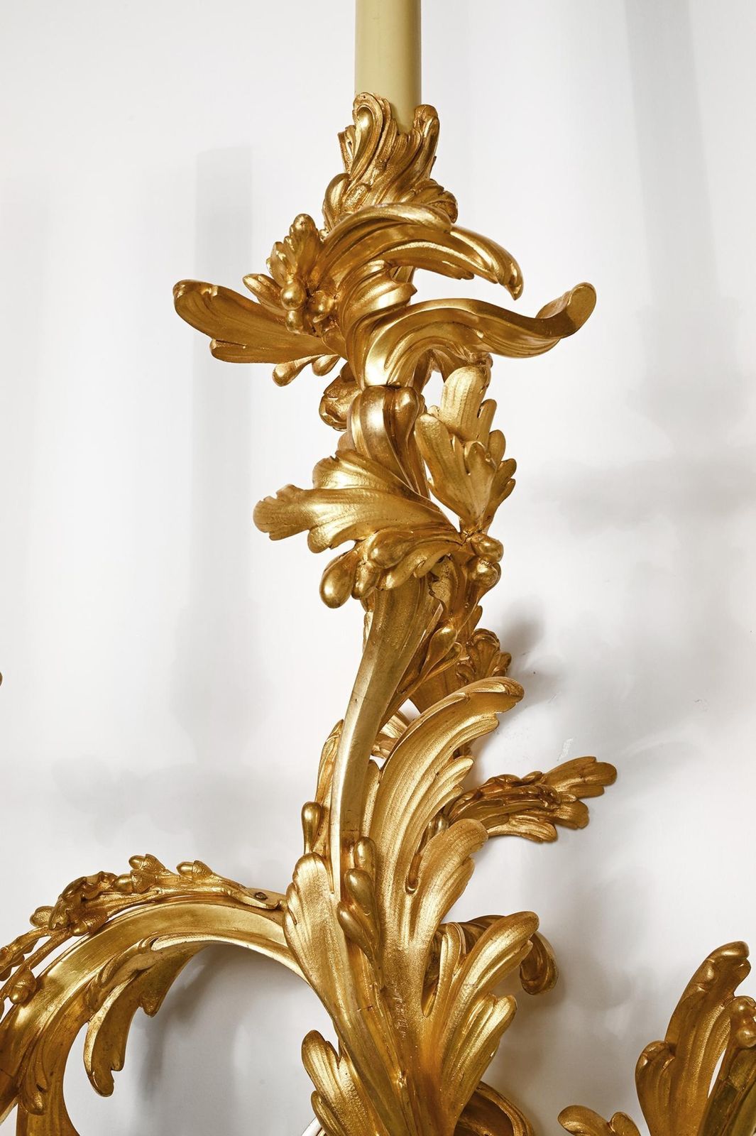 Exceptional Pair Of Large 19th Century French Three Branch Ormolu Wall Lights Or Appliqués photo Home Decor