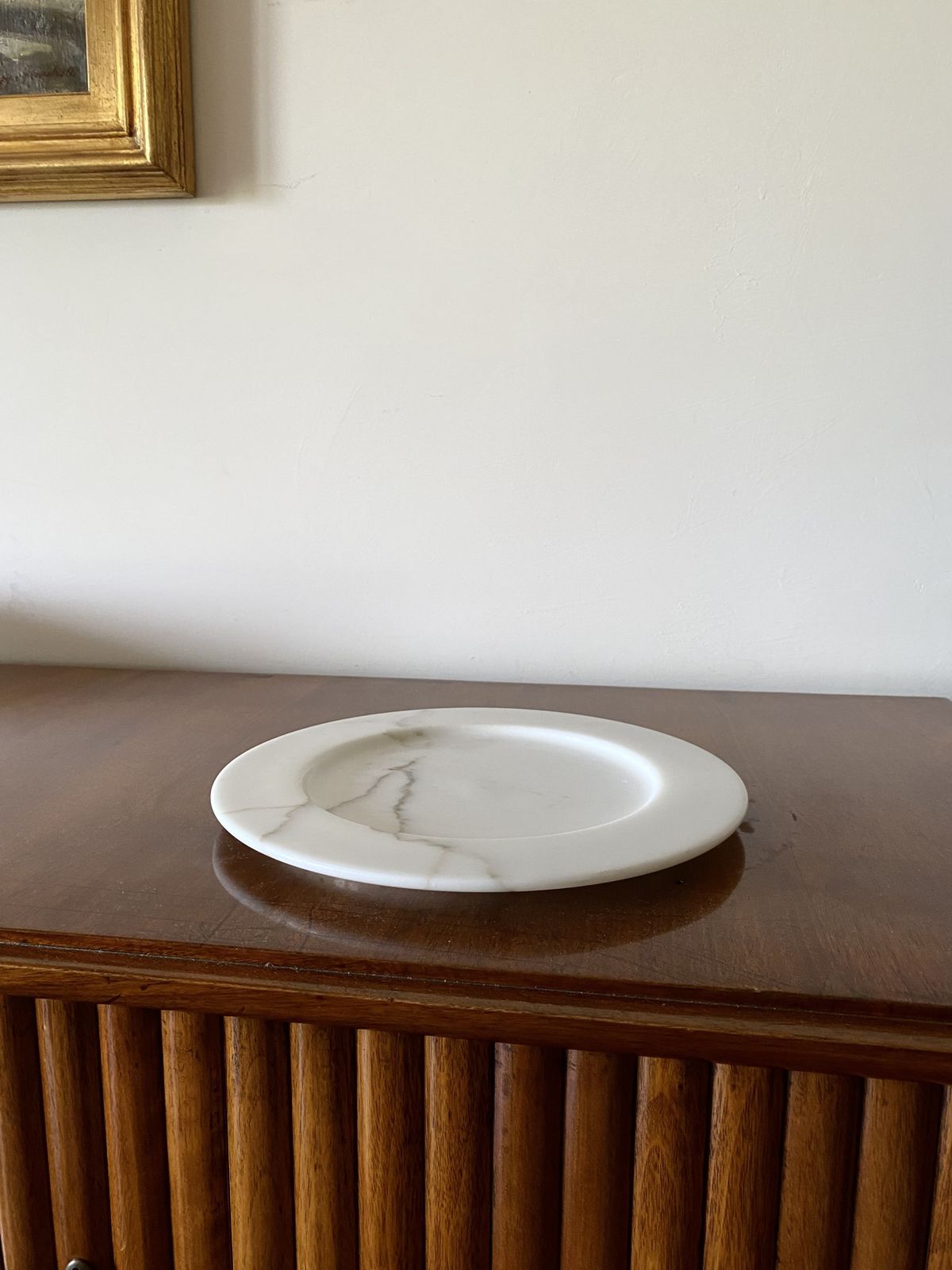 White Carrara Marble Centerpiece / Plate, Up&Up Italy, 1970s photo buy