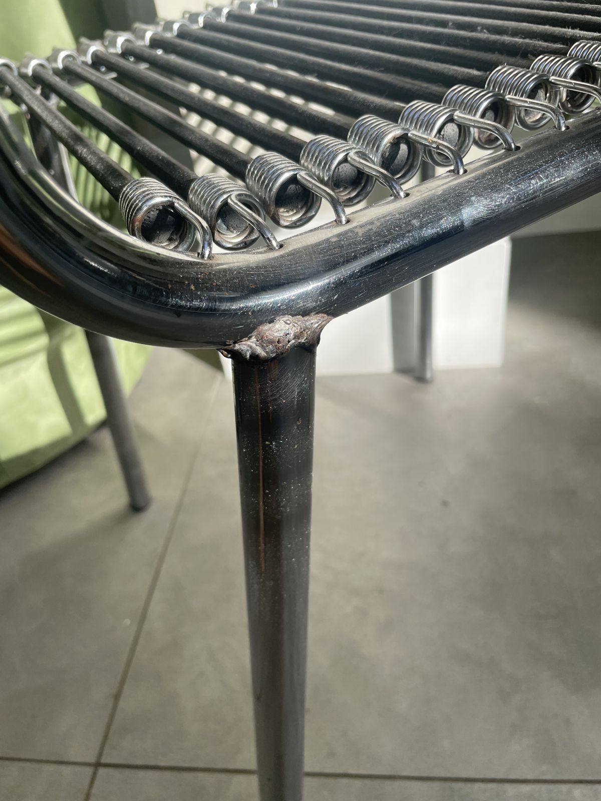 photo vinterior Set Of 4 René Herbst 'Sandows' Chairs Steel And Cord Design 1928 Produced 1970s