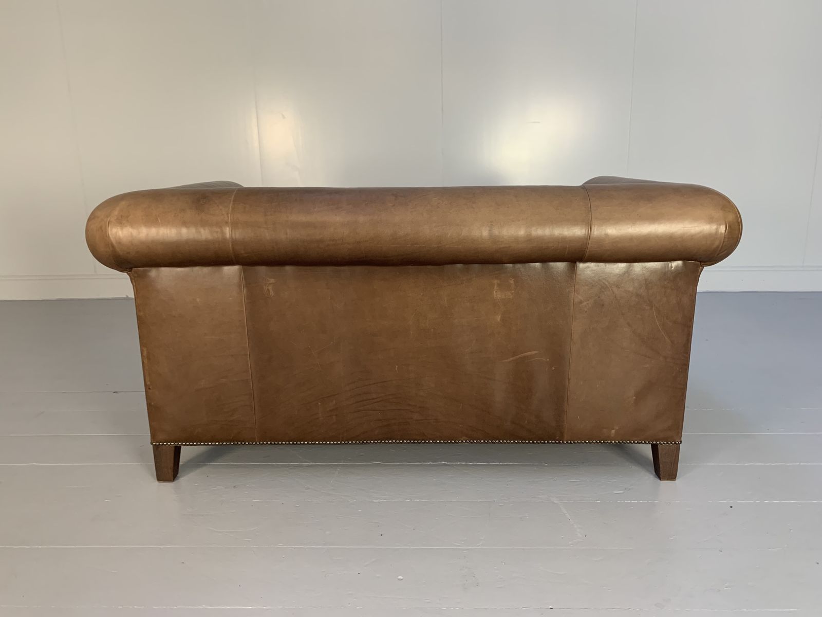 Ralph Lauren “Brompton” 2.5 Seat Chesterfield Sofa – In Brown Leather & Velvet photo furniture