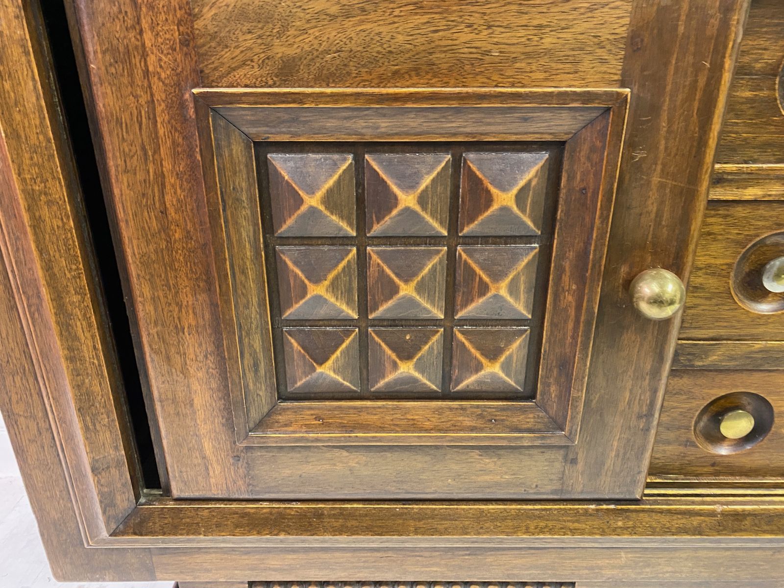 French 1940s Brutalist Oak Sideboard photo Furniture