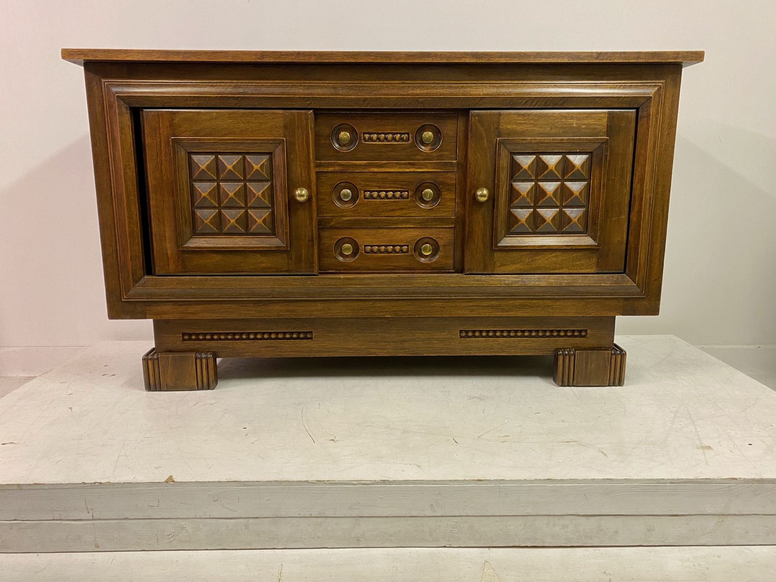French 1940s Brutalist Oak Sideboard photo 3895.0
