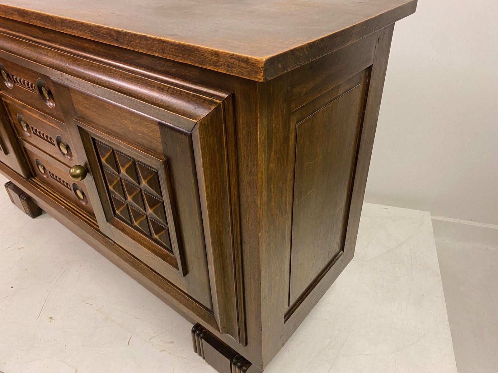 French 1940s Brutalist Oak Sideboard photo vintage