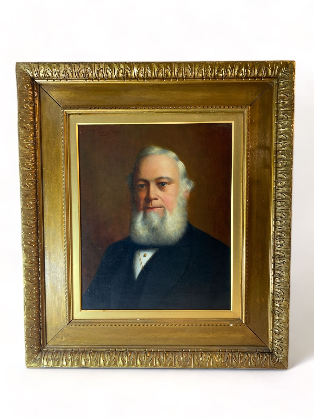 Oil Painting   Portrait Of A 19th Century Bearded Gentleman