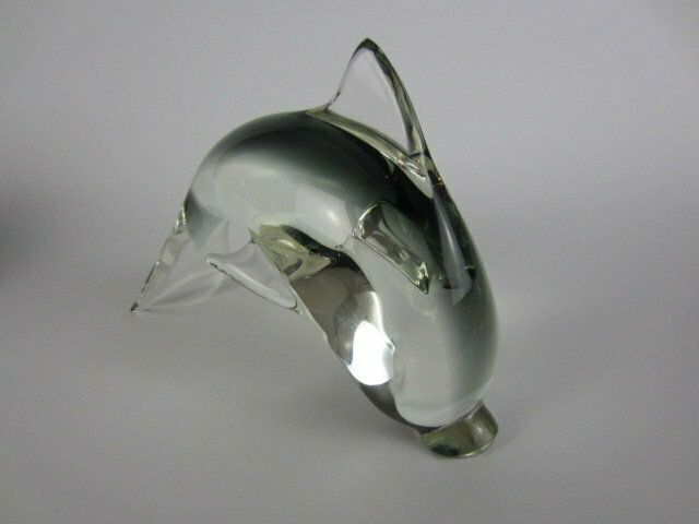Leaping Grey Dolphin Figurine Sculpture Italian Sommerso Art Glass V Nason And C photo 66.0