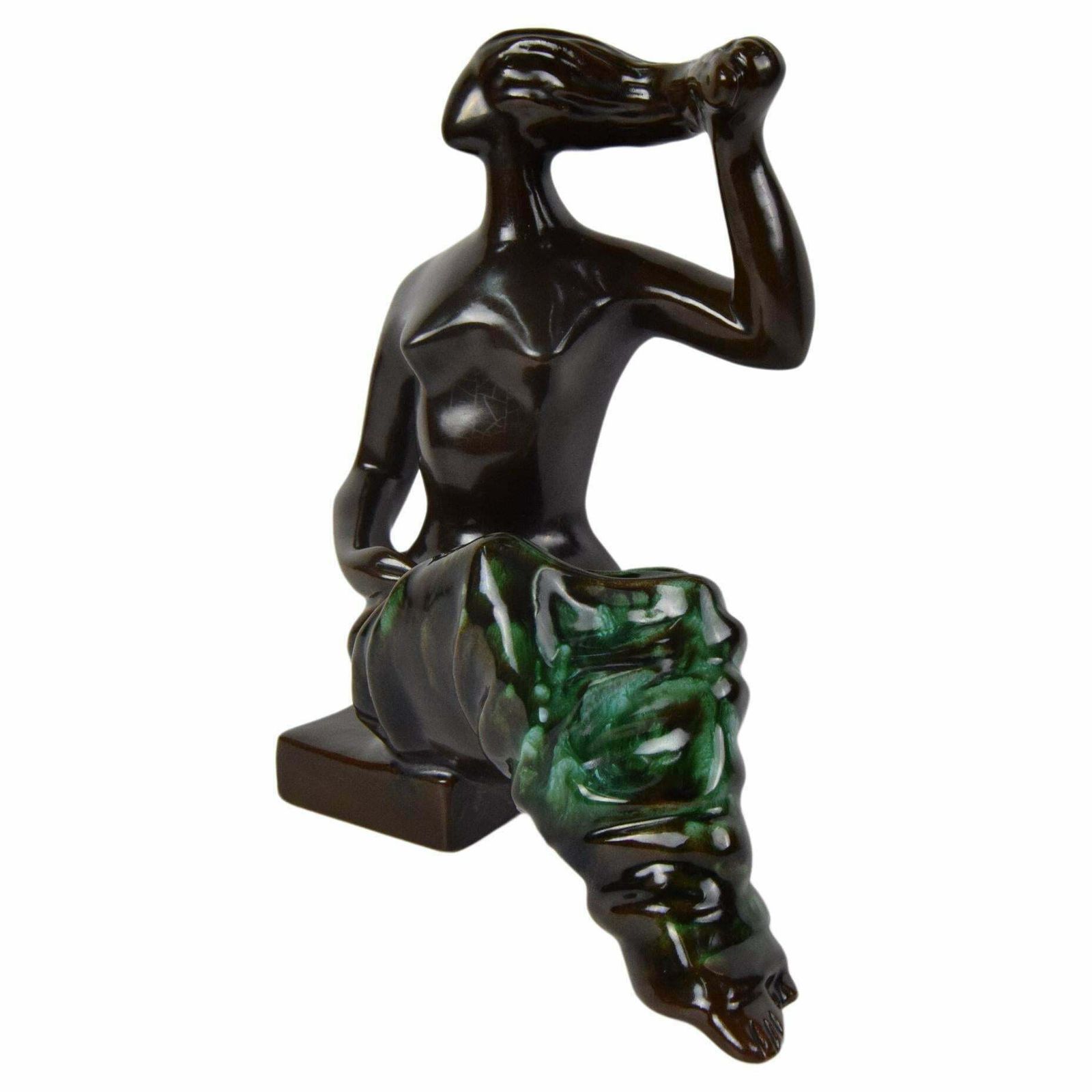 Ceramic Sculpture Of A Sitting Woman By Jitka Forejtová. 1960's.