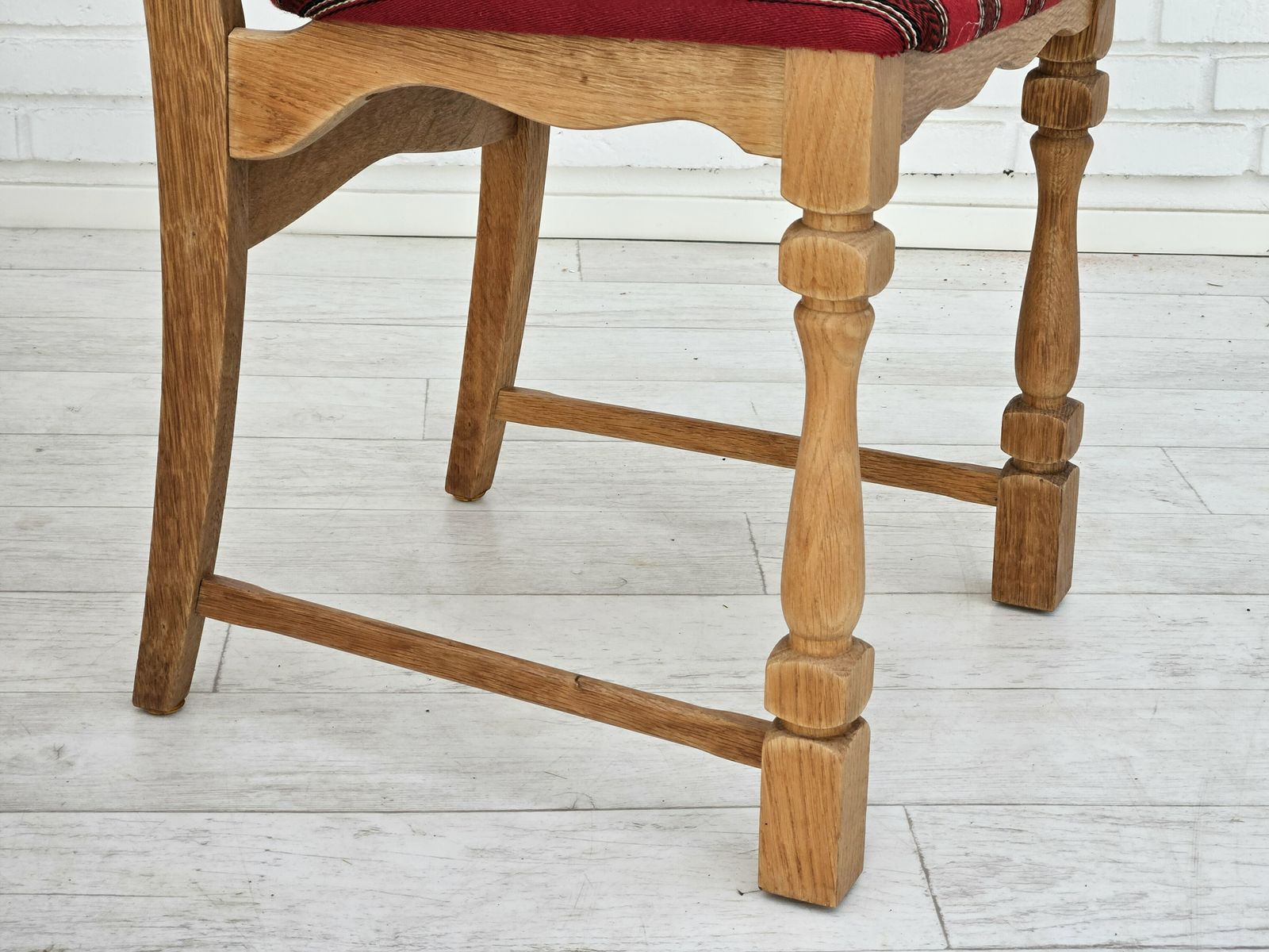 1970s, Set 6 Pcs Of Danish Dinning Chairs, Original Good Condition, Furniture Wool. photo for sale