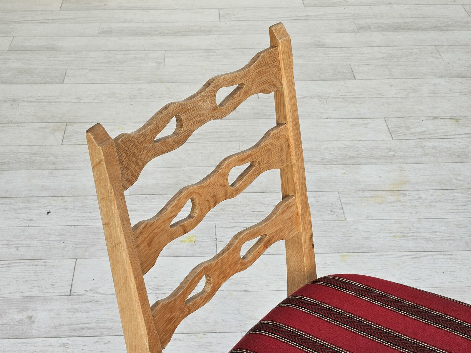 1970s, Set 6 Pcs Of Danish Dinning Chairs, Original Good Condition, Furniture Wool. photo vintage