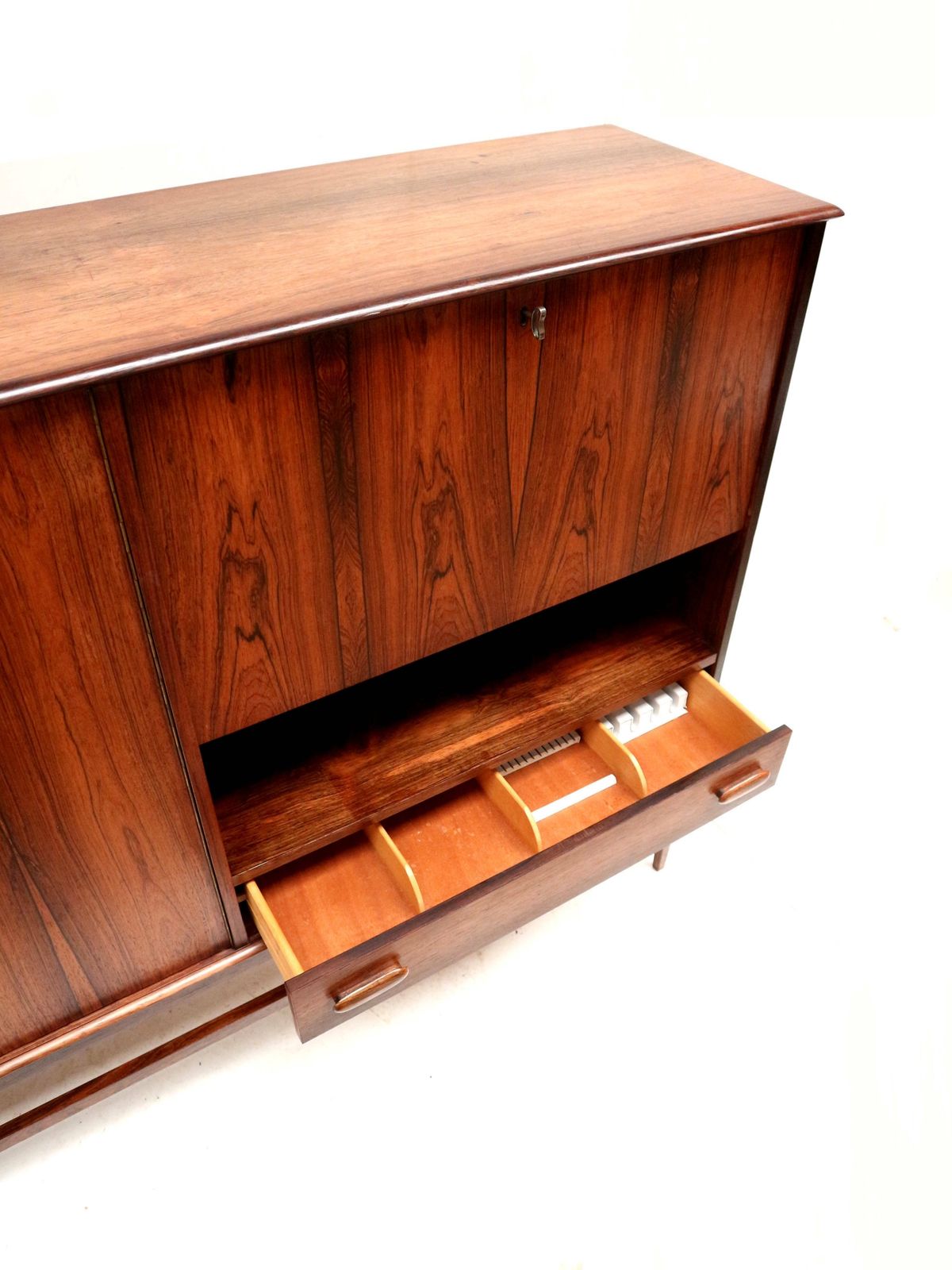 High Quality Vintage Rosewood Highboard / High Sideboard Made In The 60s photo vintage