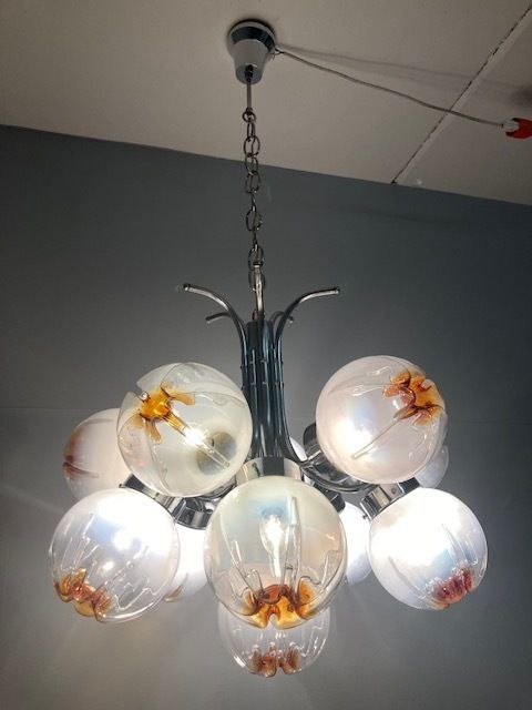 Large 1970s Mazzega Design Chandelier, 12 Lights. Modern Antiques photo 844.0