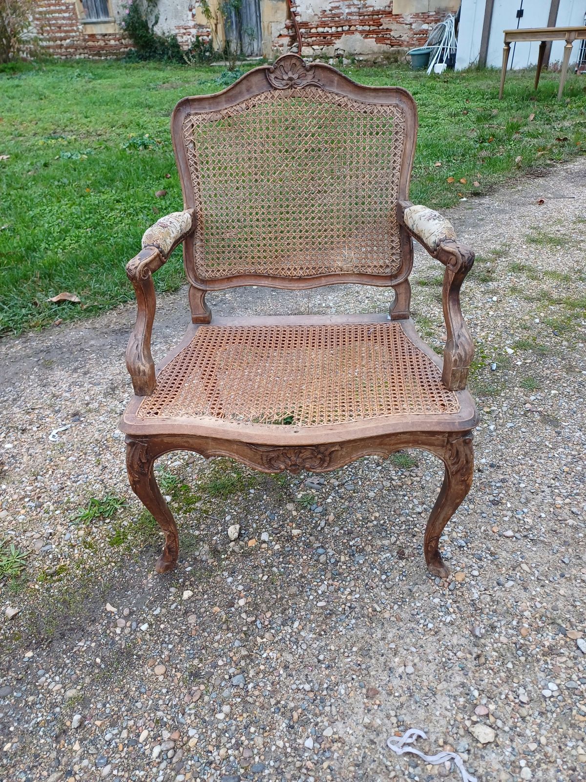 Louis Philippe Armchair Wood And Cannage